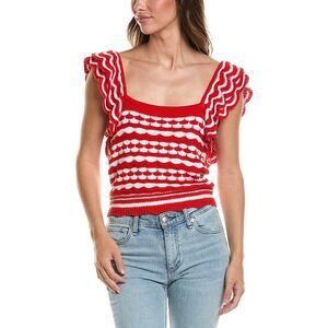 Autumn Cashmere Womens  2-Tone Knit Tank Top, Red